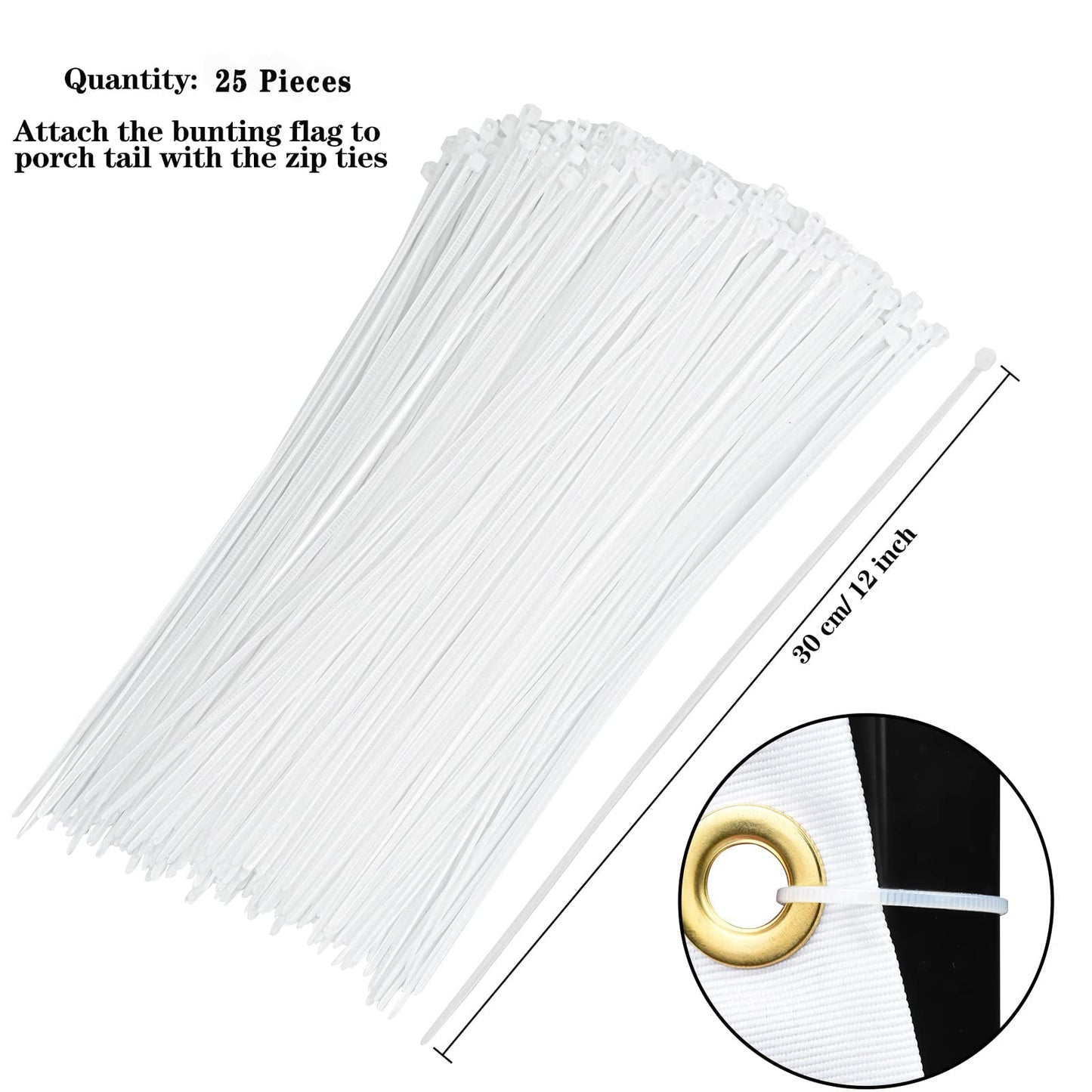 American Flag Bunting Patriotic Pleated Fan Flag USA Flags with Brass Grommets and Zip Ties for 4th of July Memorial Day Decoration Outdoor (5, 1.5x3 Feet)