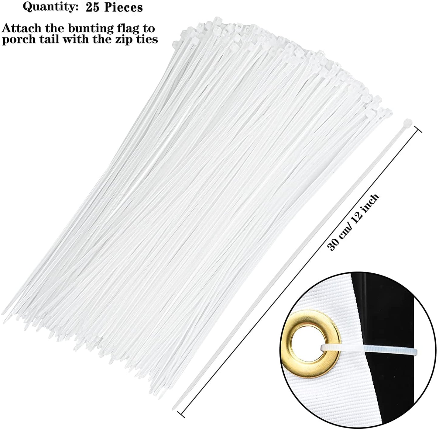 American Flag Bunting Patriotic Pleated Fan Flag USA Flags with Brass Grommets and Zip Ties for 4th of July Memorial Day Decoration Outdoor (5, 1.5x3 Feet)