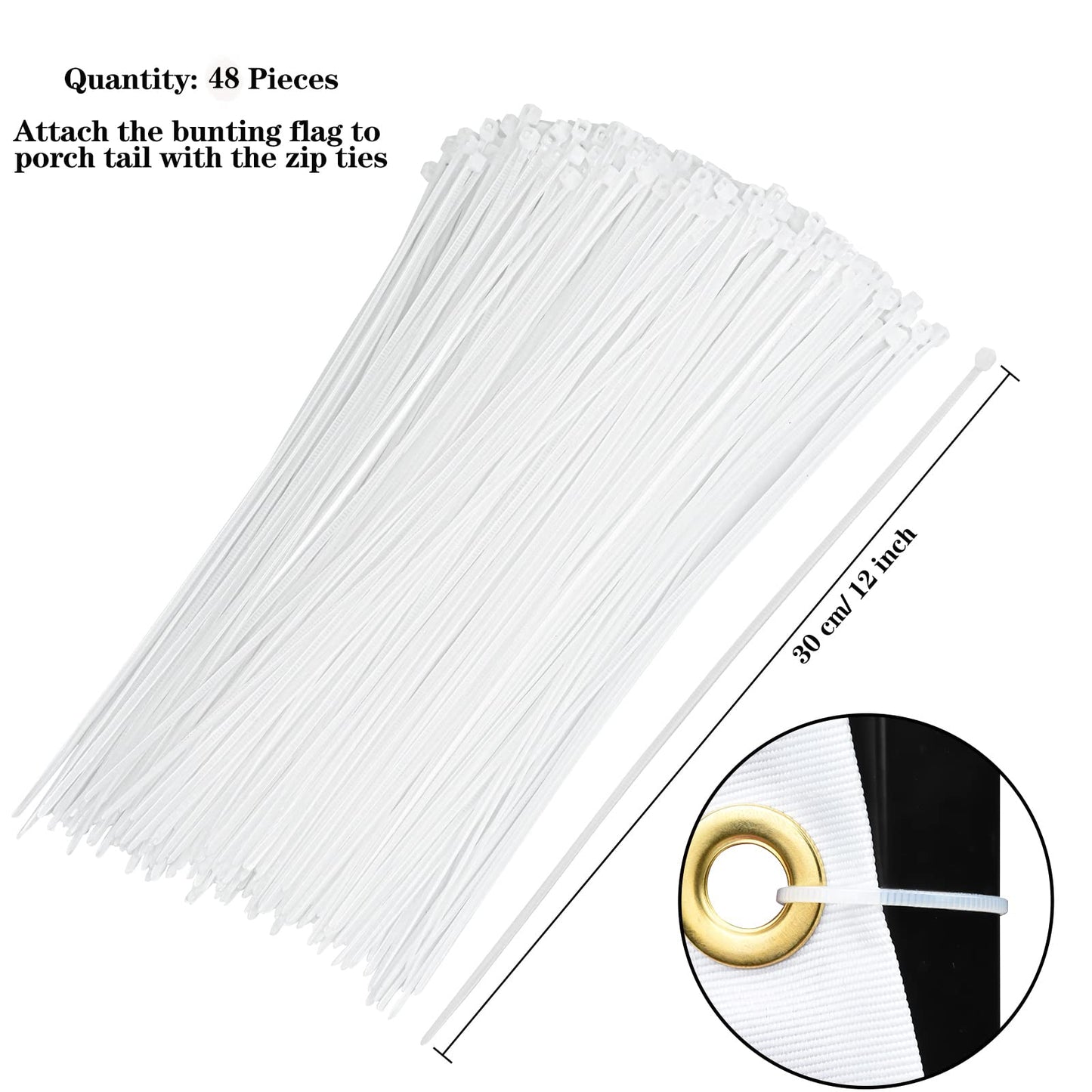 American Flag Bunting Patriotic Pleated Fan Flag USA Flags with Brass Grommets and Zip Ties for 4th of July Memorial Day Decoration Outdoor (5, 1.5x3 Feet)